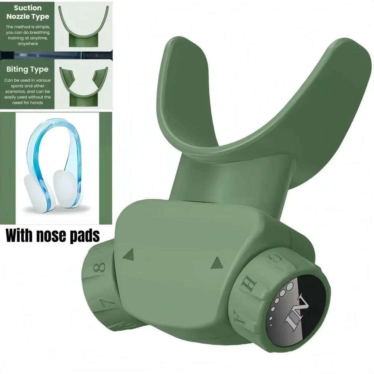 Respiratory Muscles Portable Lightweight Lung Exerciser Compact Silicone Breathing Exercise Device for Running Swimming Yoga