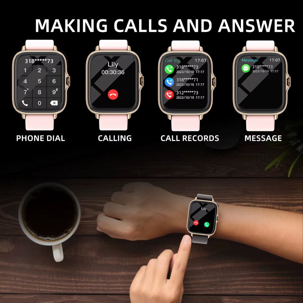 Smart Watch Message Answer Call Sleep Monitoring Sports Pedometer Weather Information Alerts Alarm Clock Wome Smartwatches Men