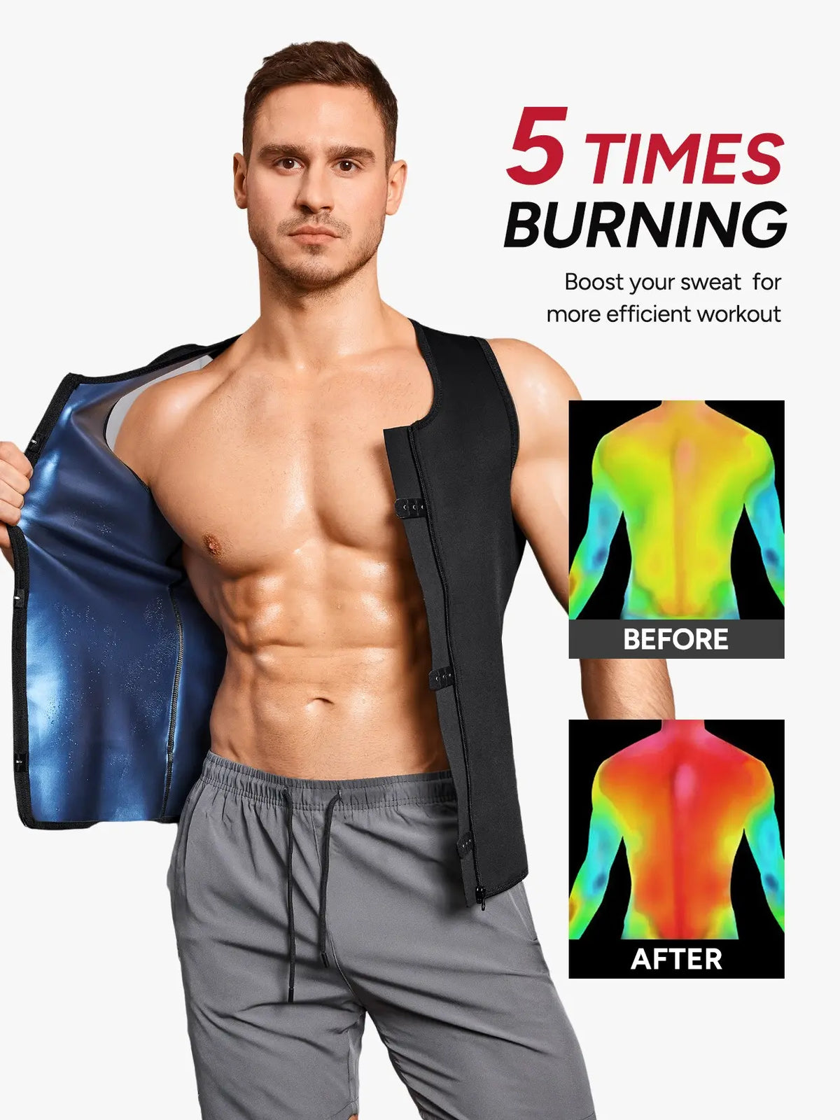 Sauna Sports Vest Suit Top